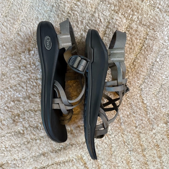 Chaco Gray Sandals with Adjustable Straps and Textured Sole - Picture 2 of 3